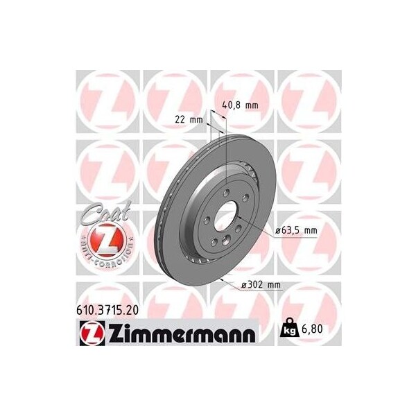Zimmermann Brake Disc - Standard/Coated, 610371520 610371520 - main